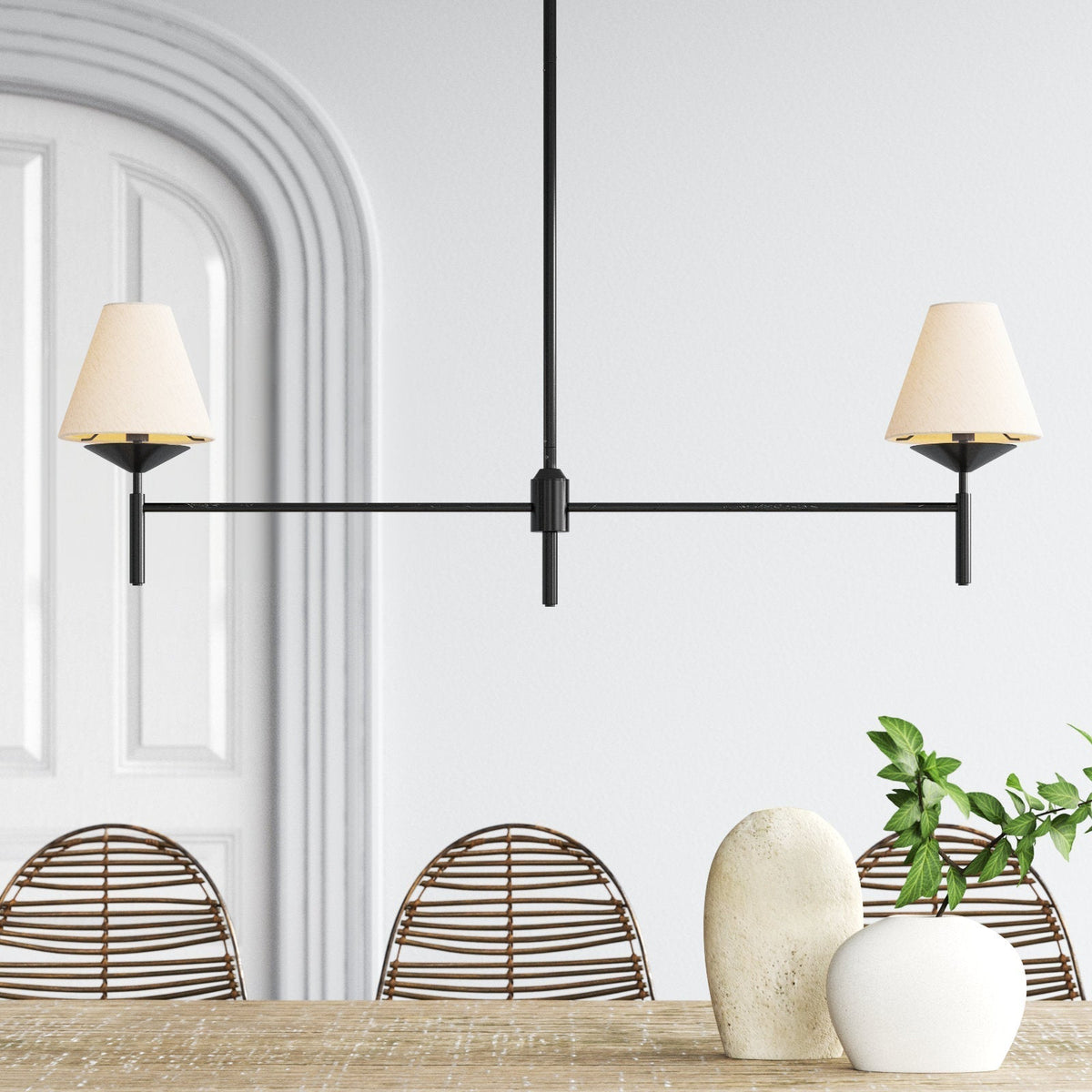 Ulphaa Lustre Tissu Noir Industriel Vintage - Neutralighting