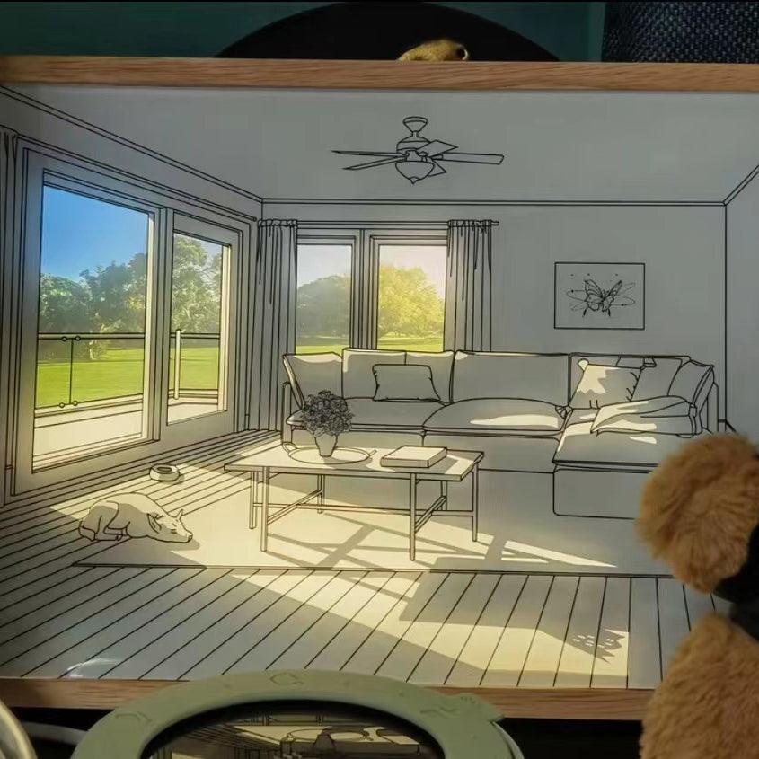 Magdalene Lampe Murale en Bois Art Mural Chien au Soleil - Neutralighting