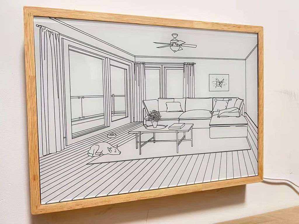 Magdalene Lampe Murale en Bois Art Mural Chien au Soleil - Neutralighting