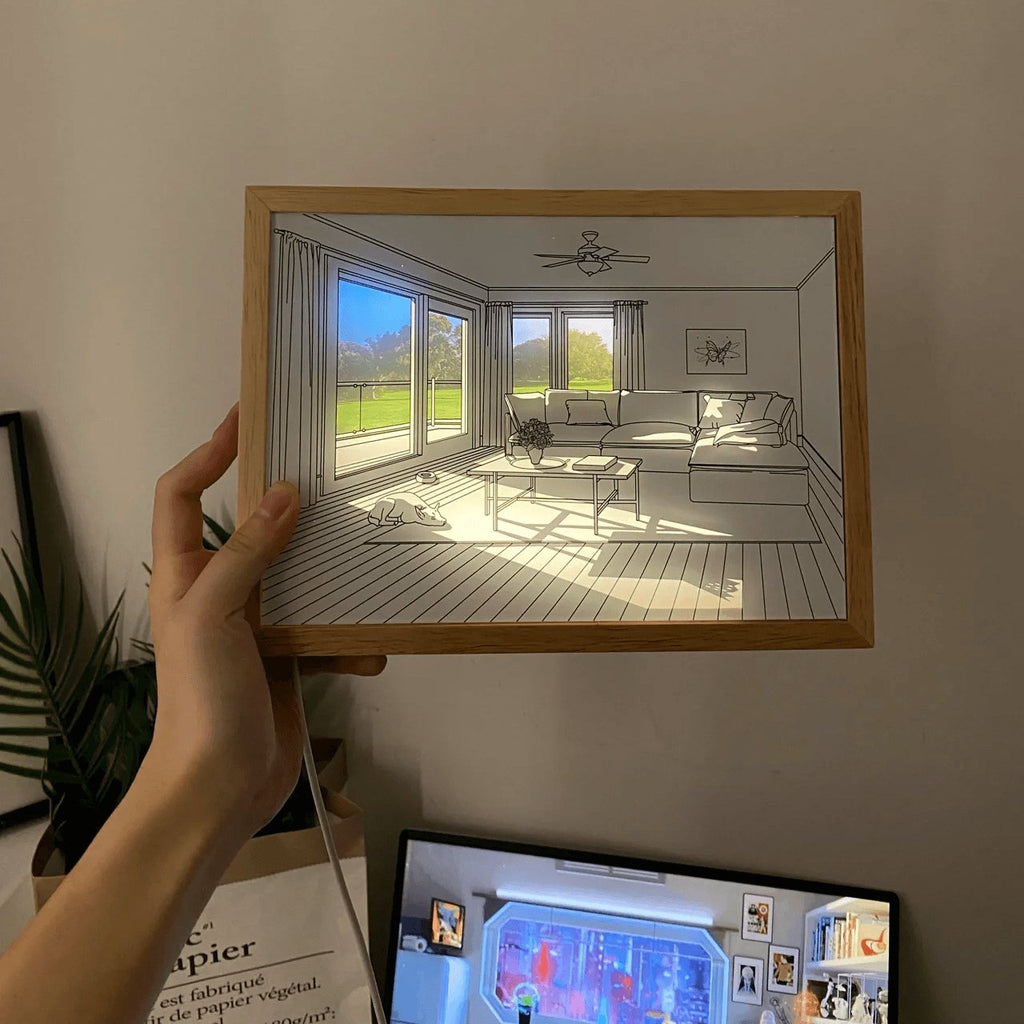 Magdalene Lampe Murale en Bois Art Mural Chien au Soleil - Neutralighting