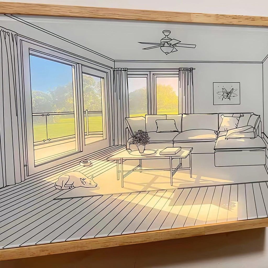 Magdalene Lampe Murale en Bois Art Mural Chien au Soleil - Neutralighting