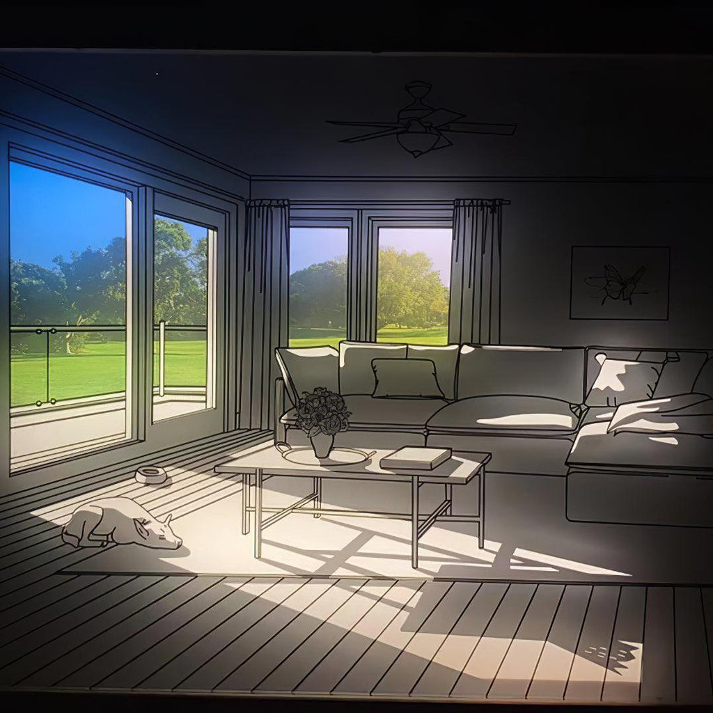 Magdalene Lampe Murale en Bois Art Mural Chien au Soleil - Neutralighting