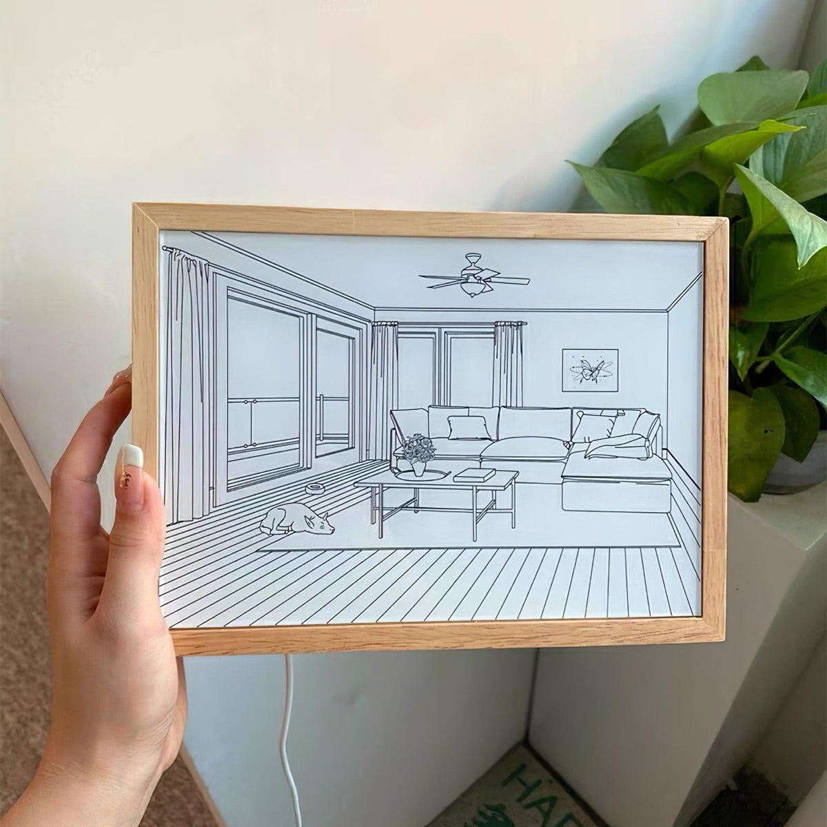 Magdalene Lampe Murale en Bois Art Mural Chien au Soleil - Neutralighting