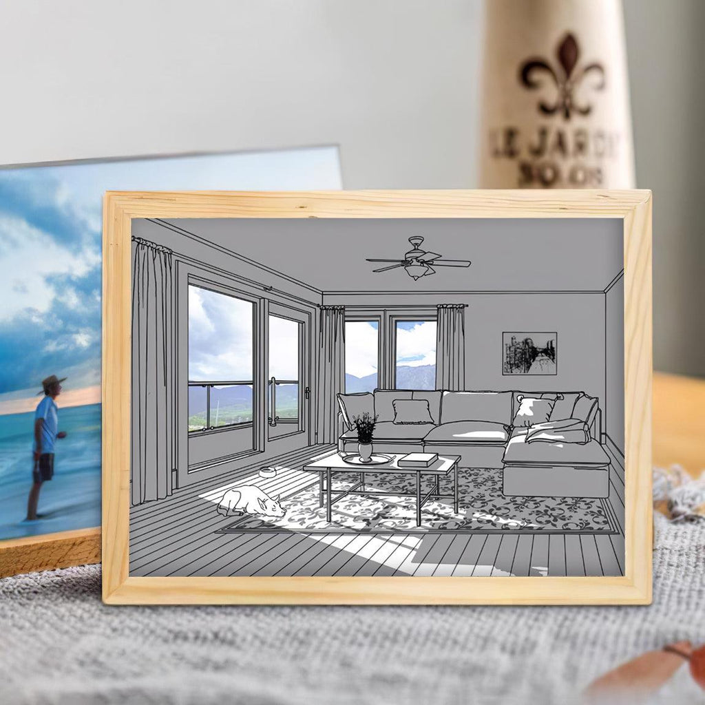 Magdalene Lampe Murale en Bois Art Mural Chien au Soleil - Neutralighting