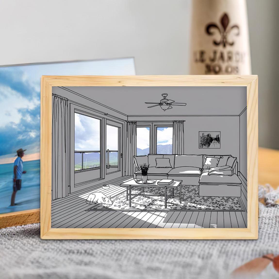 Magdalene Lampe Murale en Bois Art Mural Chien au Soleil - Neutralighting