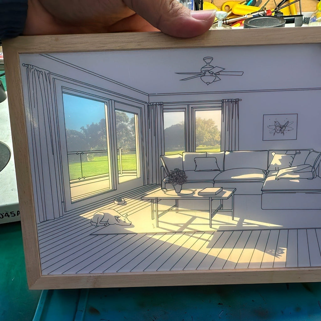 Magdalene Lampe Murale en Bois Art Mural Chien au Soleil - Neutralighting