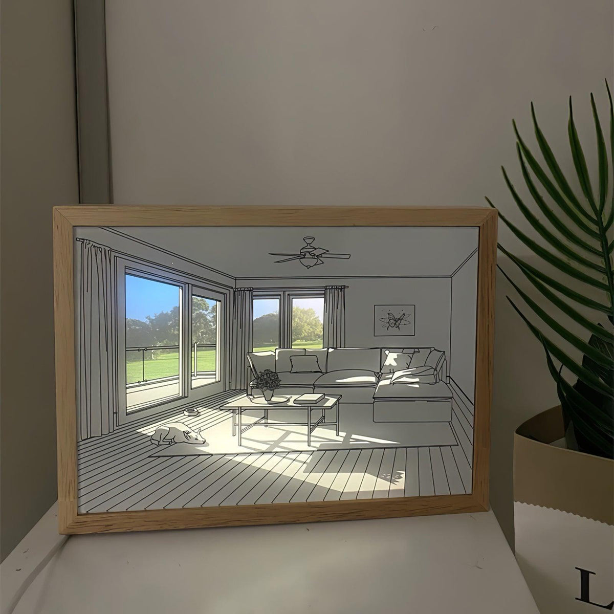 Magdalene Lampe Murale en Bois Art Mural Chien au Soleil - Neutralighting