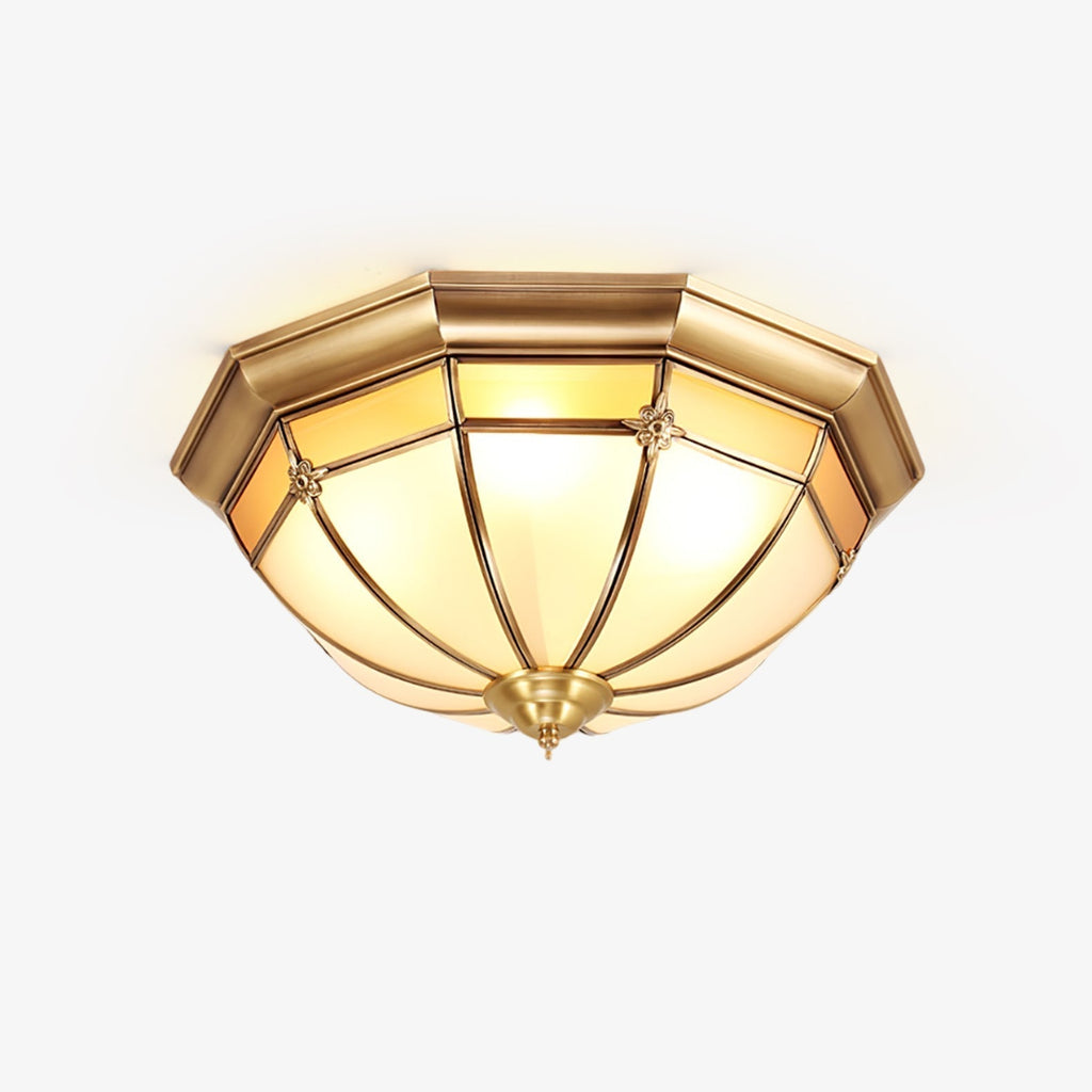 Vovynan Élégance Dôme Laiton Verre Applique Plafond - Neutralighting