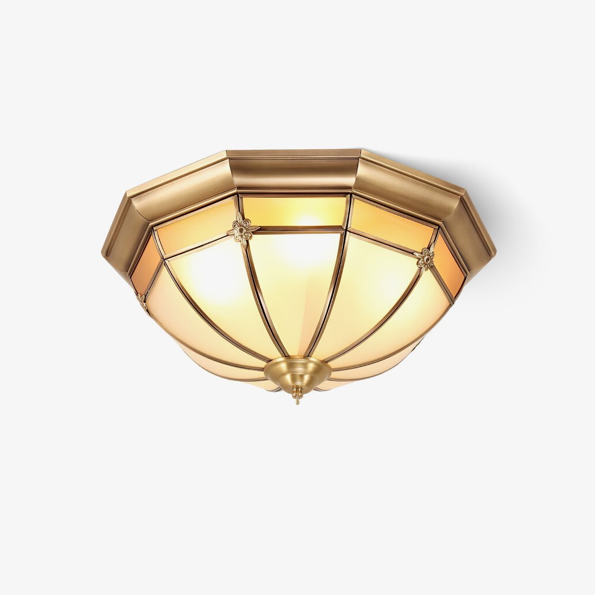 Vovynan Élégance Dôme Laiton Verre Applique Plafond - Neutralighting
