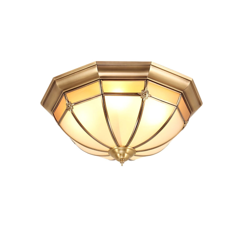 Vovynan Élégance Dôme Laiton Verre Applique Plafond - Neutralighting