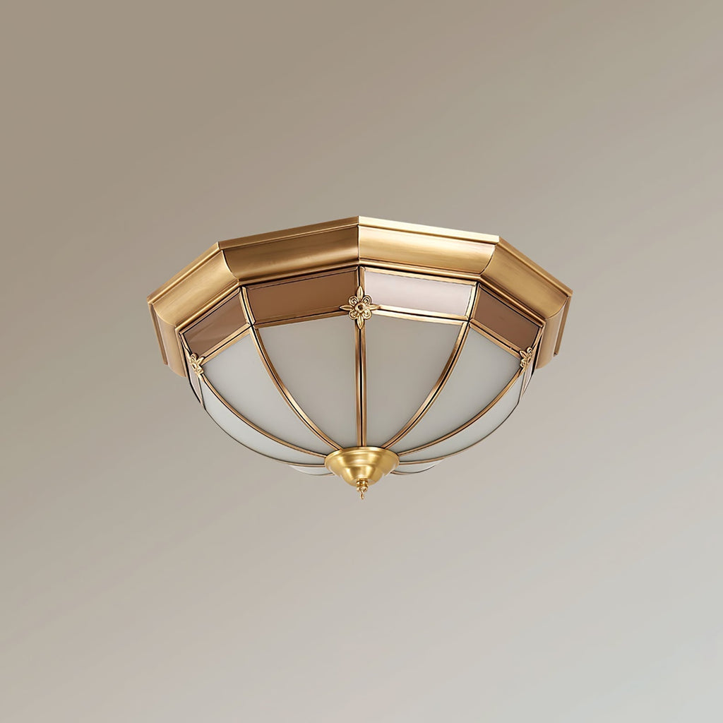 Vovynan Élégance Dôme Laiton Verre Applique Plafond - Neutralighting