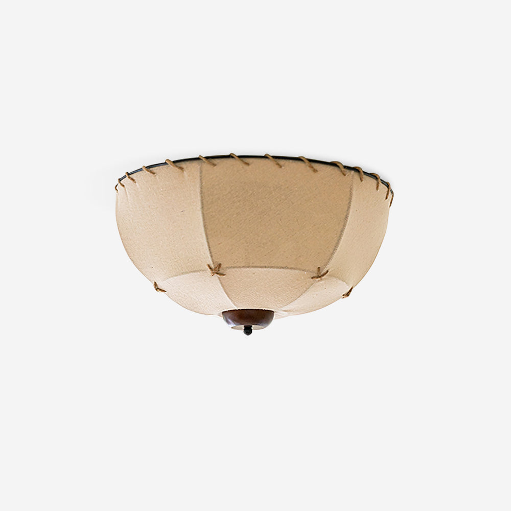 Lumis Plafonnier Rustique en Bois et Tissu - Neutralighting