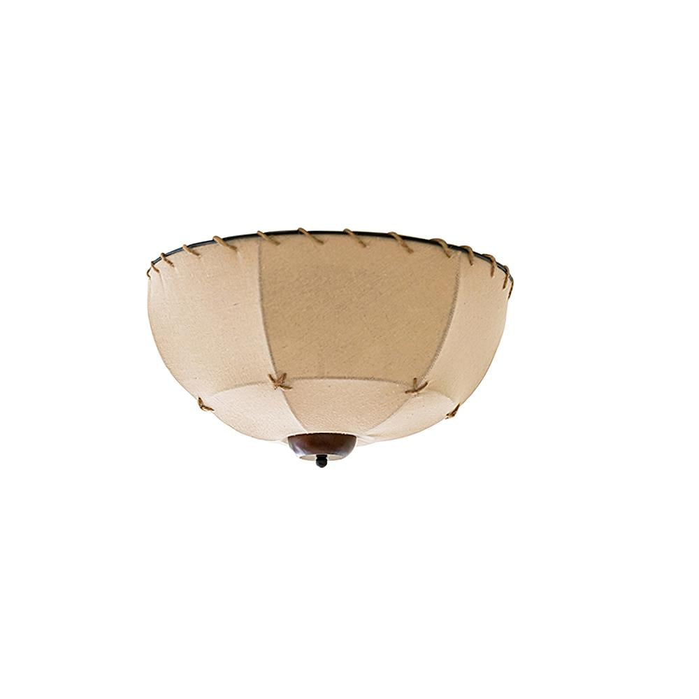Lumis Plafonnier Rustique en Bois et Tissu - Neutralighting