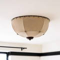 Lumis Plafonnier Rustique en Bois et Tissu - Neutralighting