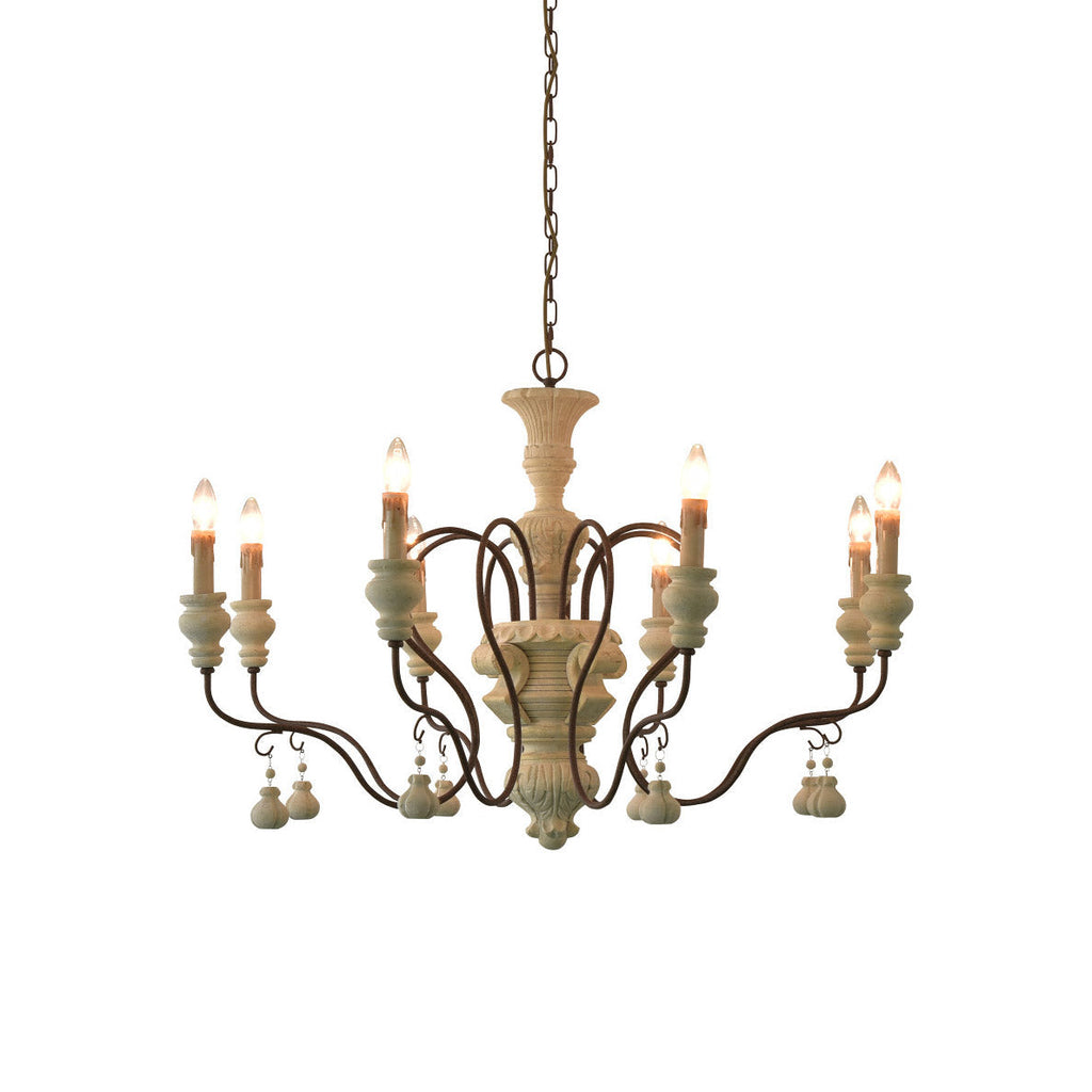 Quartz Chandelier Bois Métal Luxe Campagne Salon - Neutralighting