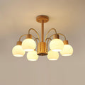 Lustra Chandelier en Bois à 6 Lumières en Verre Élégant - Neutralighting