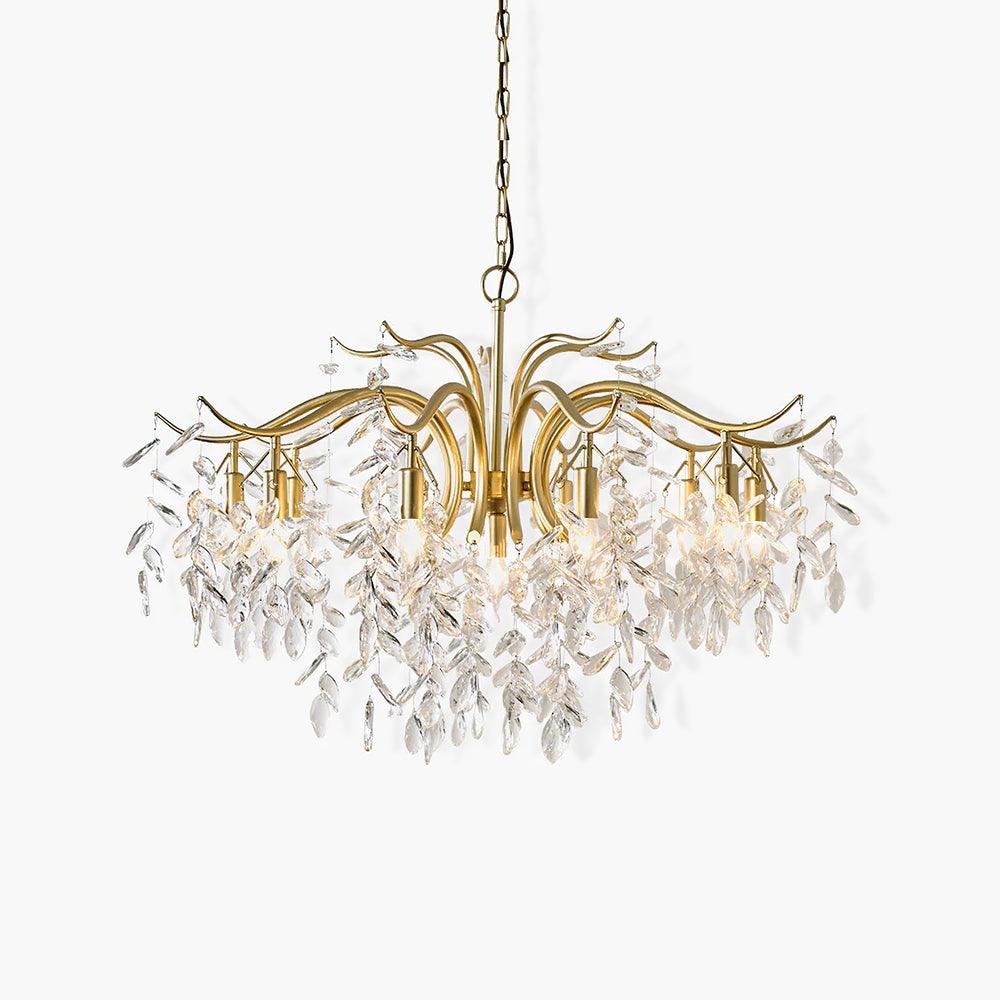 Lustra Chandelier Fer Cristal Feuille - Neutralighting