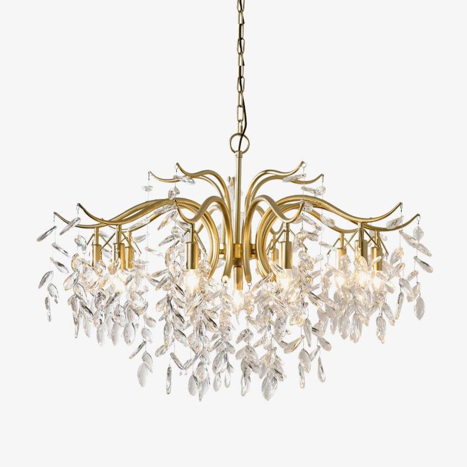 Lustra Chandelier Fer Cristal Feuille - Neutralighting