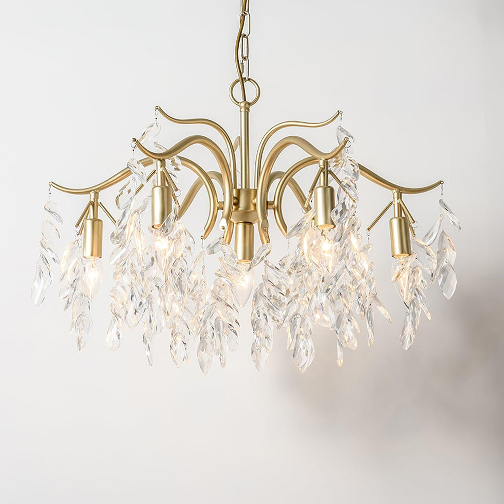 Lustra Chandelier Fer Cristal Feuille - Neutralighting
