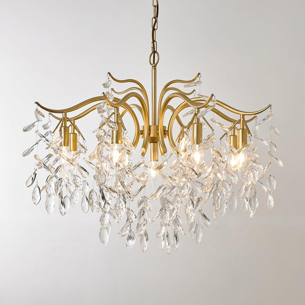 Lustra Chandelier Fer Cristal Feuille - Neutralighting