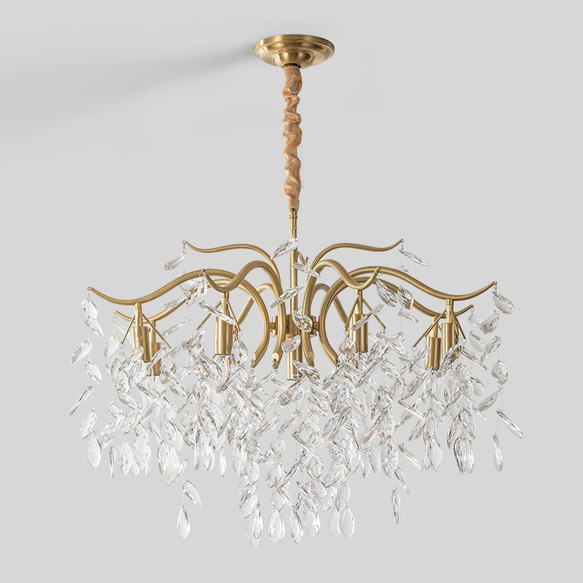 Lustra Chandelier Fer Cristal Feuille - Neutralighting