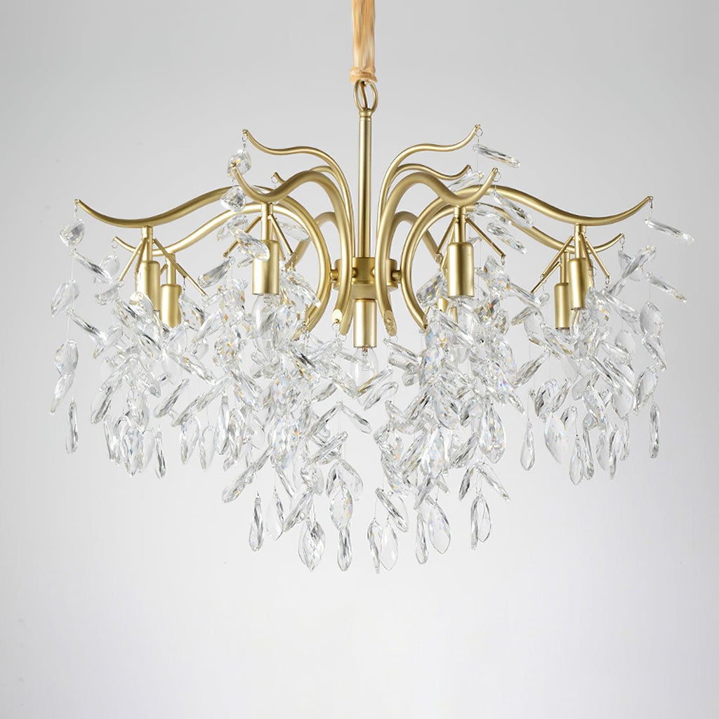 Lustra Chandelier Fer Cristal Feuille - Neutralighting