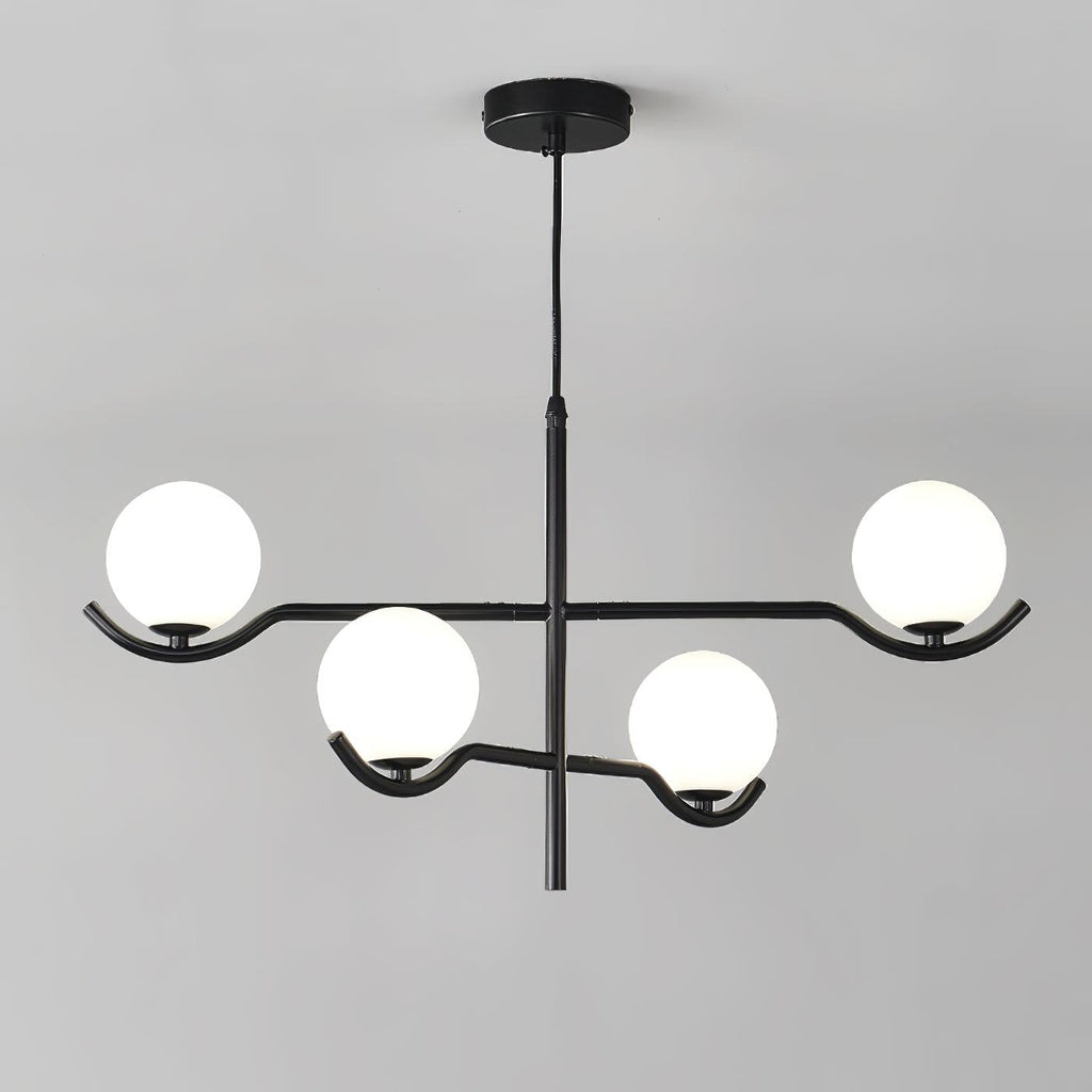 Lustra Suspension en Verre Noir avec Cadre - Neutralighting