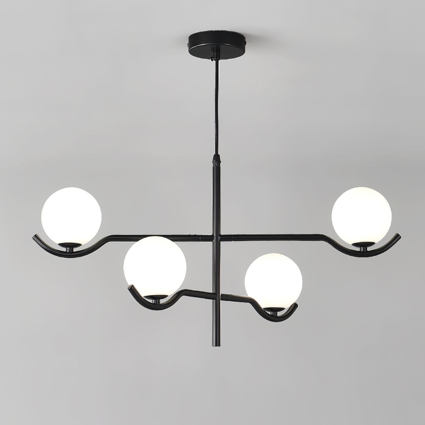 Lustra Suspension en Verre Noir avec Cadre - Neutralighting