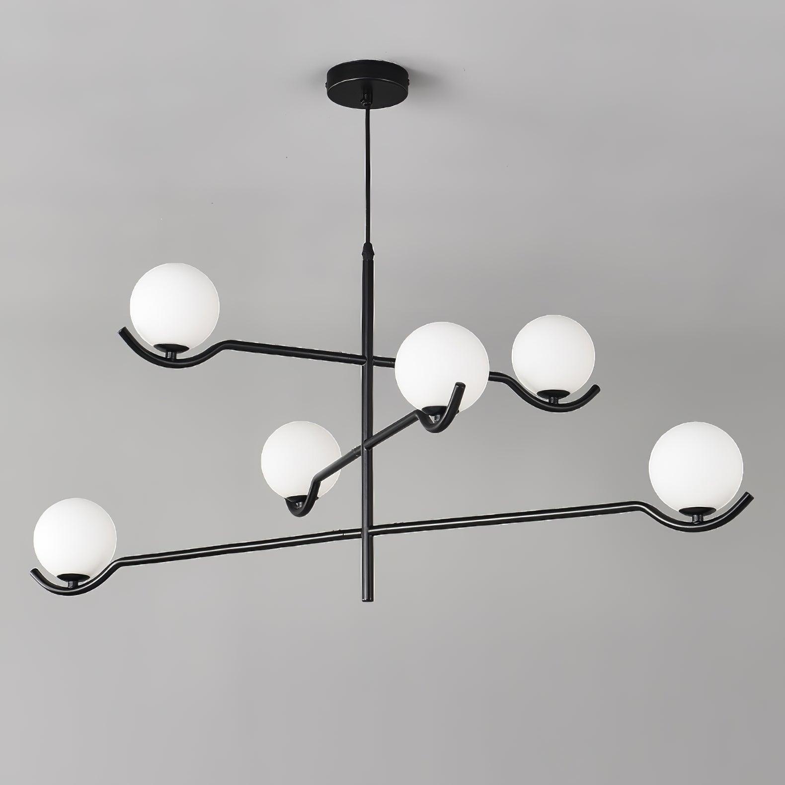 Lustra Suspension en Verre Noir avec Cadre - Neutralighting