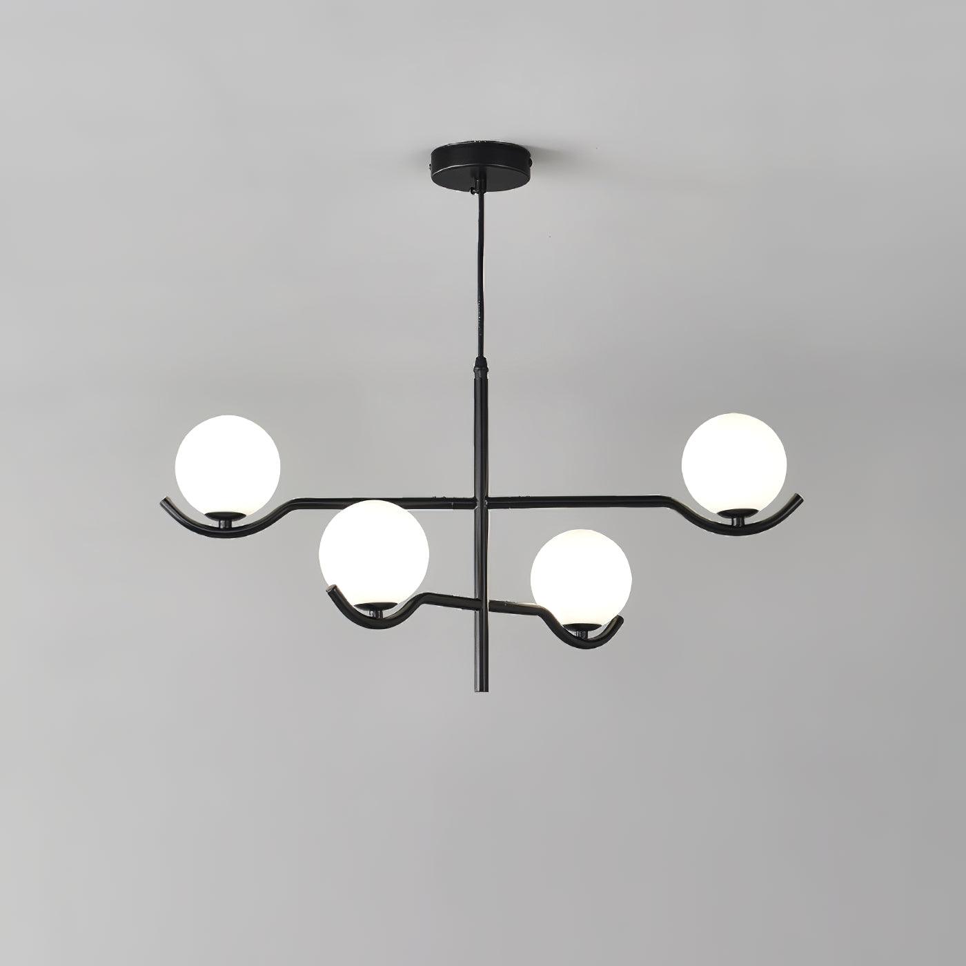 Lustra Suspension en Verre Noir avec Cadre - Neutralighting