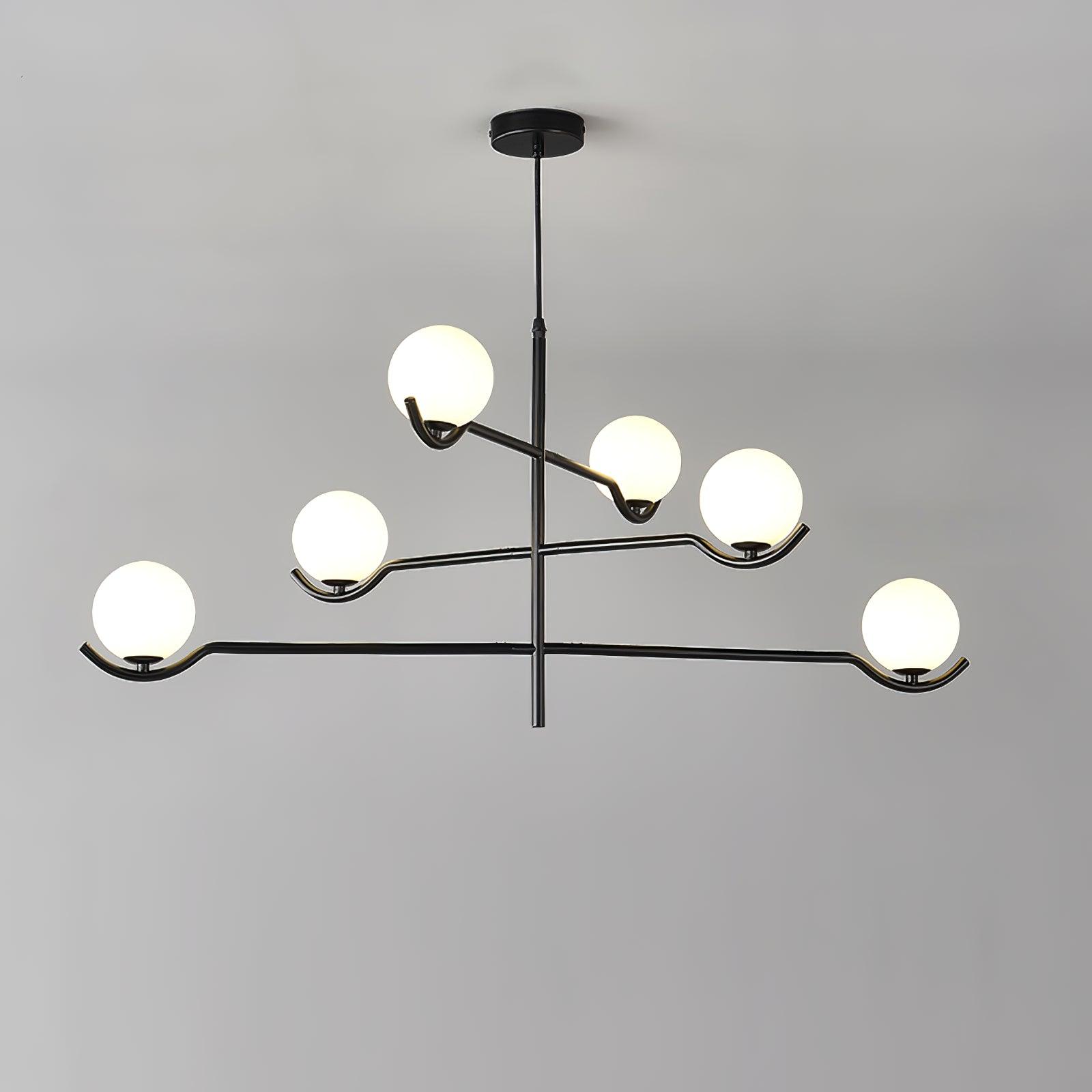 Lustra Suspension en Verre Noir avec Cadre - Neutralighting