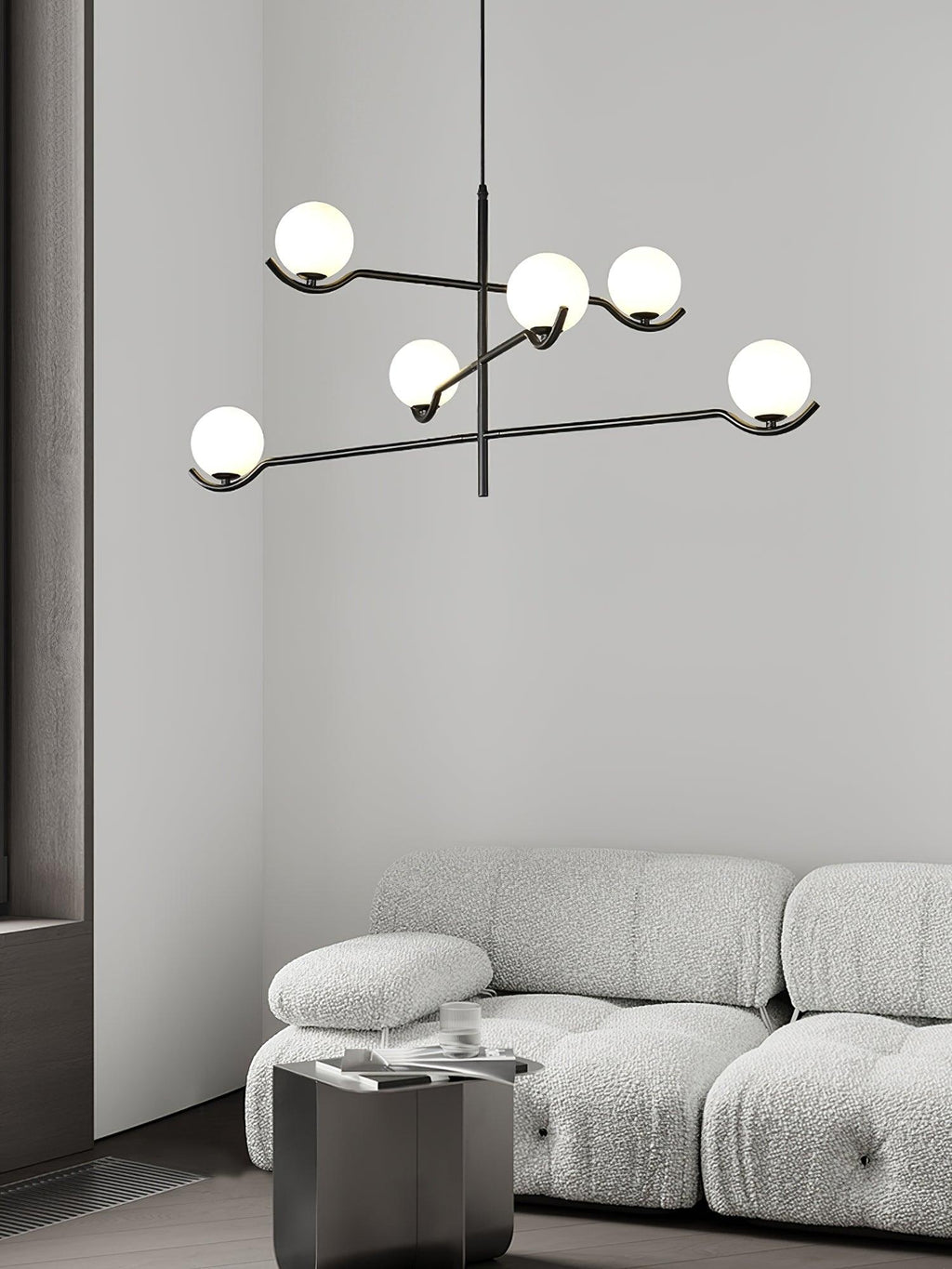 Lustra Suspension en Verre Noir avec Cadre - Neutralighting