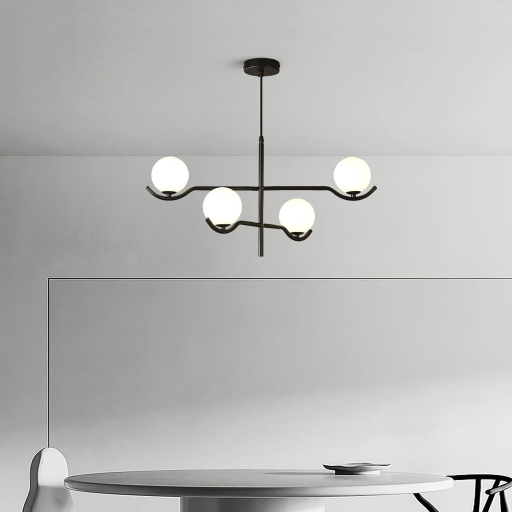 Lustra Suspension en Verre Noir avec Cadre - Neutralighting
