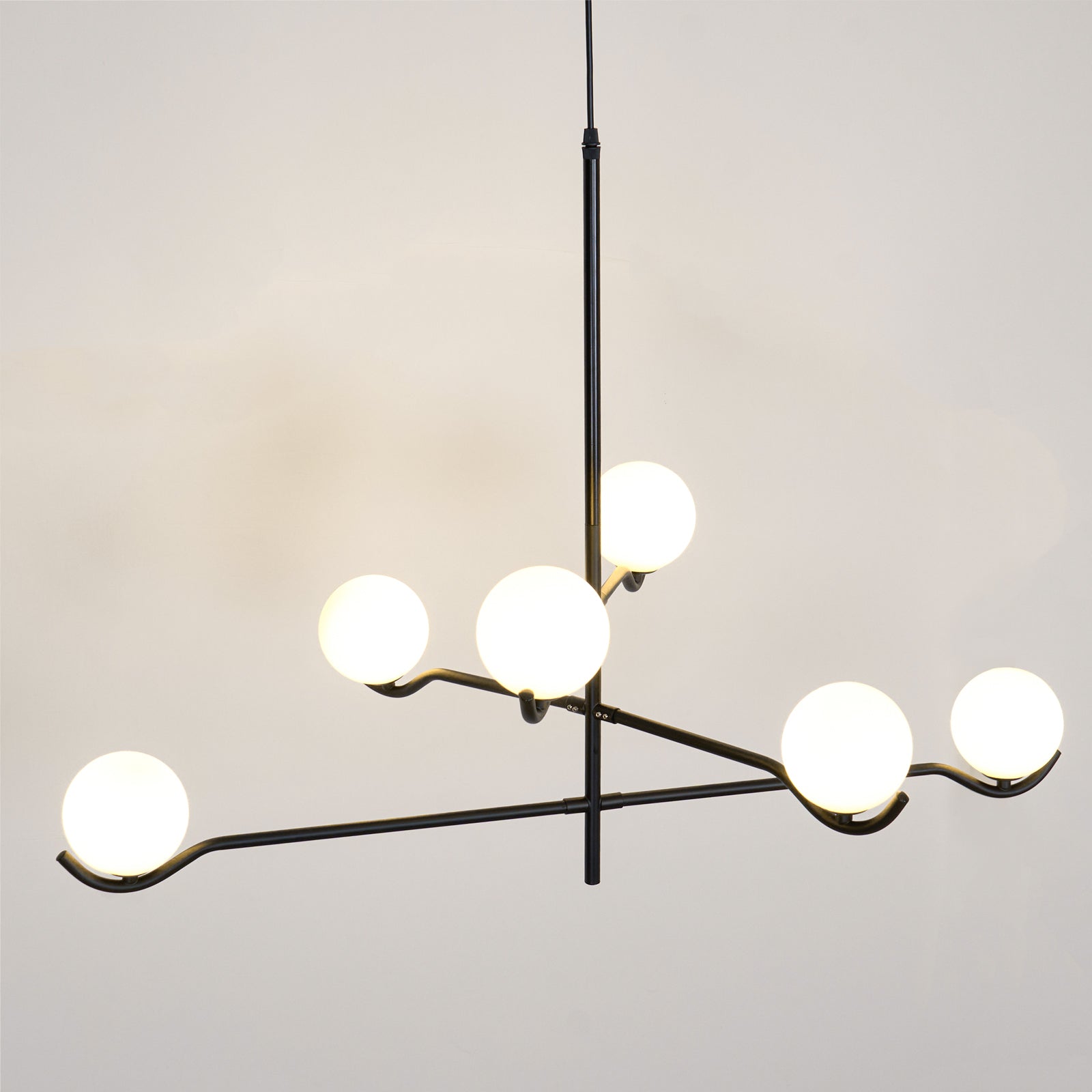 Lustra Suspension en Verre Noir avec Cadre - Neutralighting