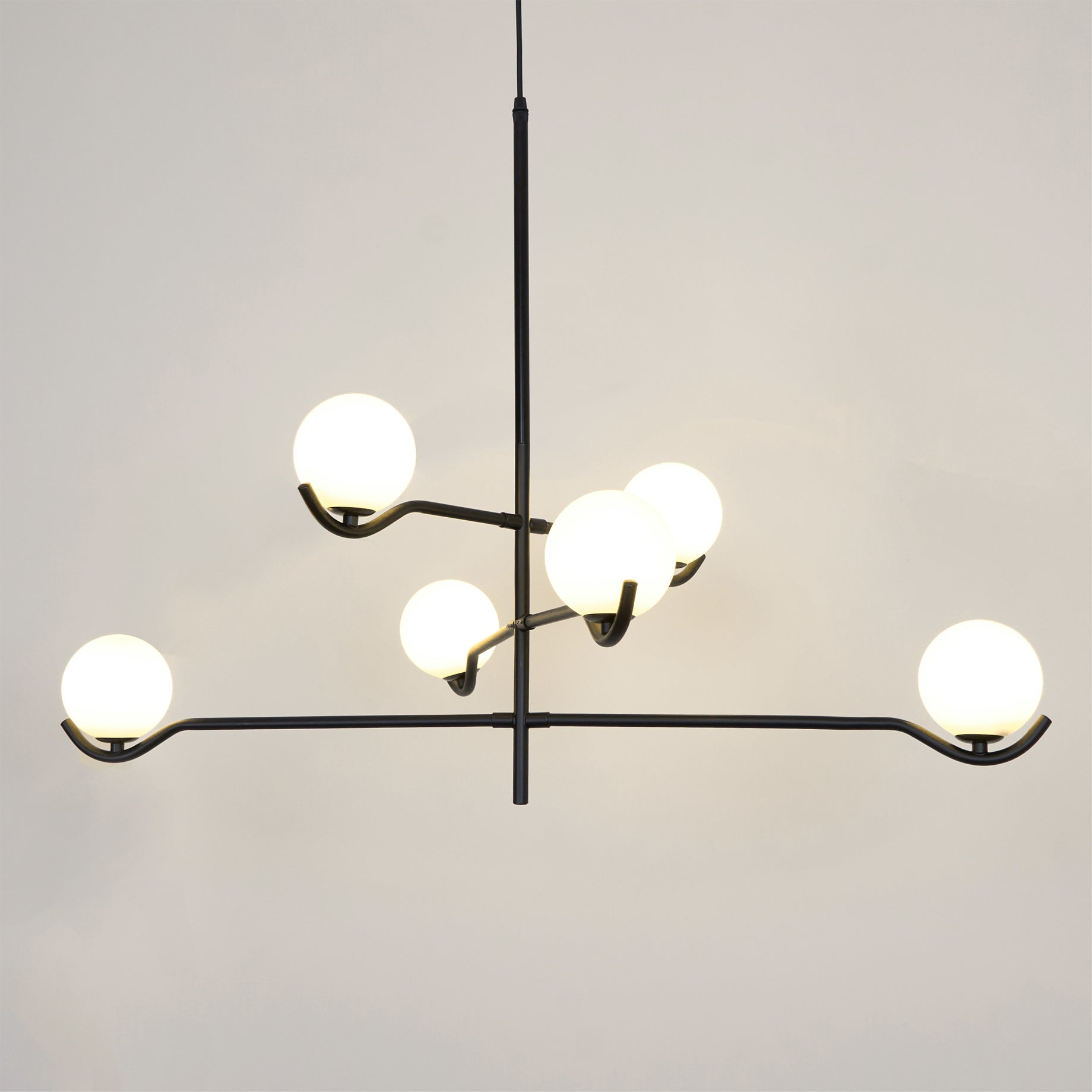 Lustra Suspension en Verre Noir avec Cadre - Neutralighting
