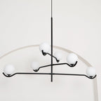 Lustra Suspension en Verre Noir avec Cadre - Neutralighting