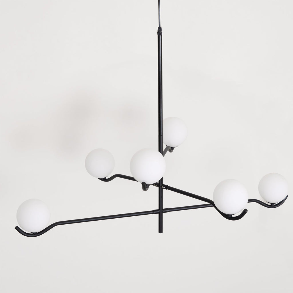 Lustra Suspension en Verre Noir avec Cadre - Neutralighting