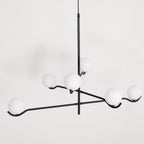 Lustra Suspension en Verre Noir avec Cadre - Neutralighting