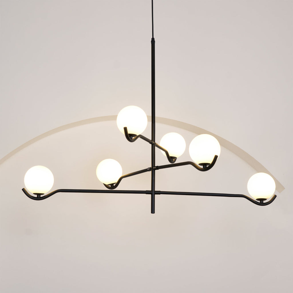 Lustra Suspension en Verre Noir avec Cadre - Neutralighting