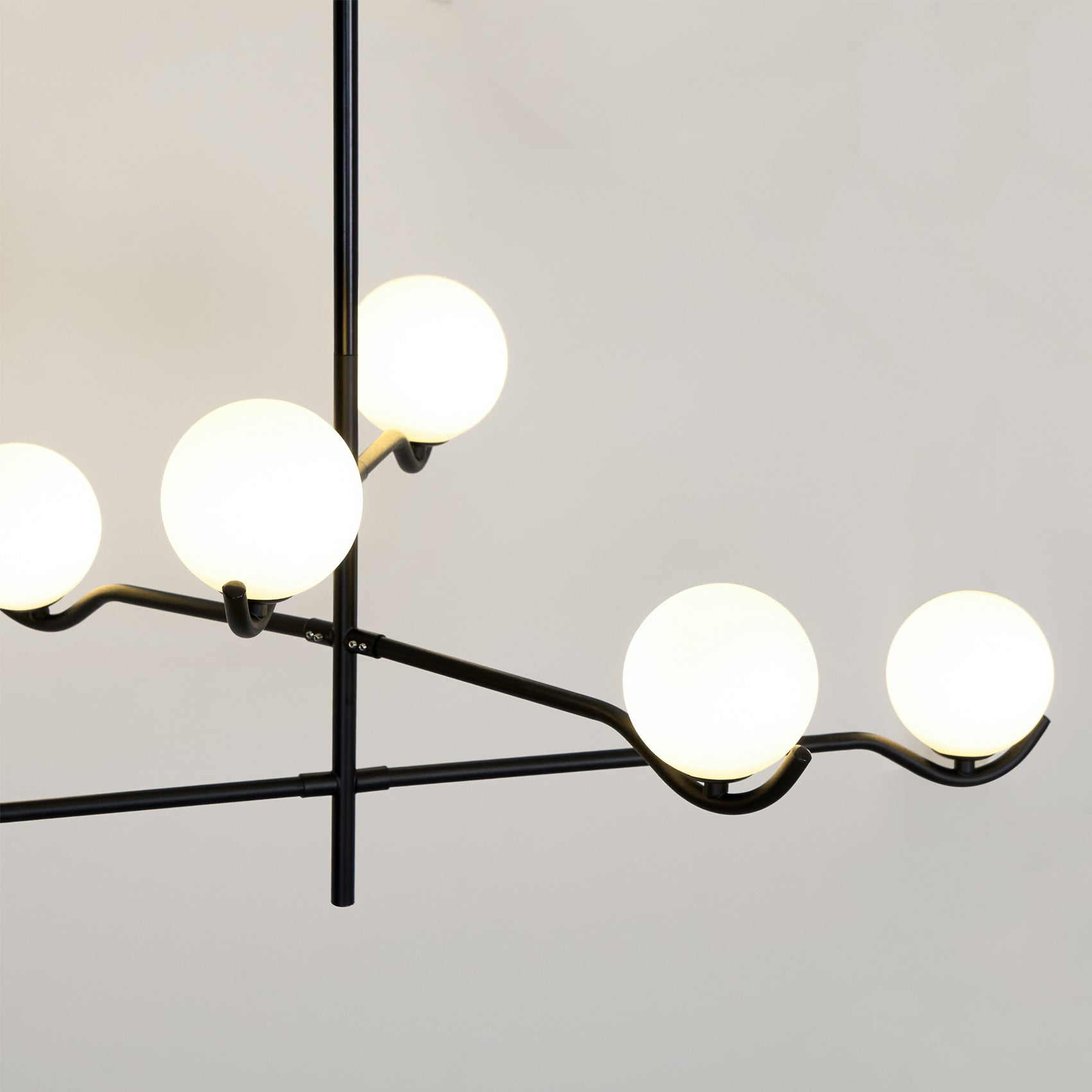 Lustra Suspension en Verre Noir avec Cadre - Neutralighting
