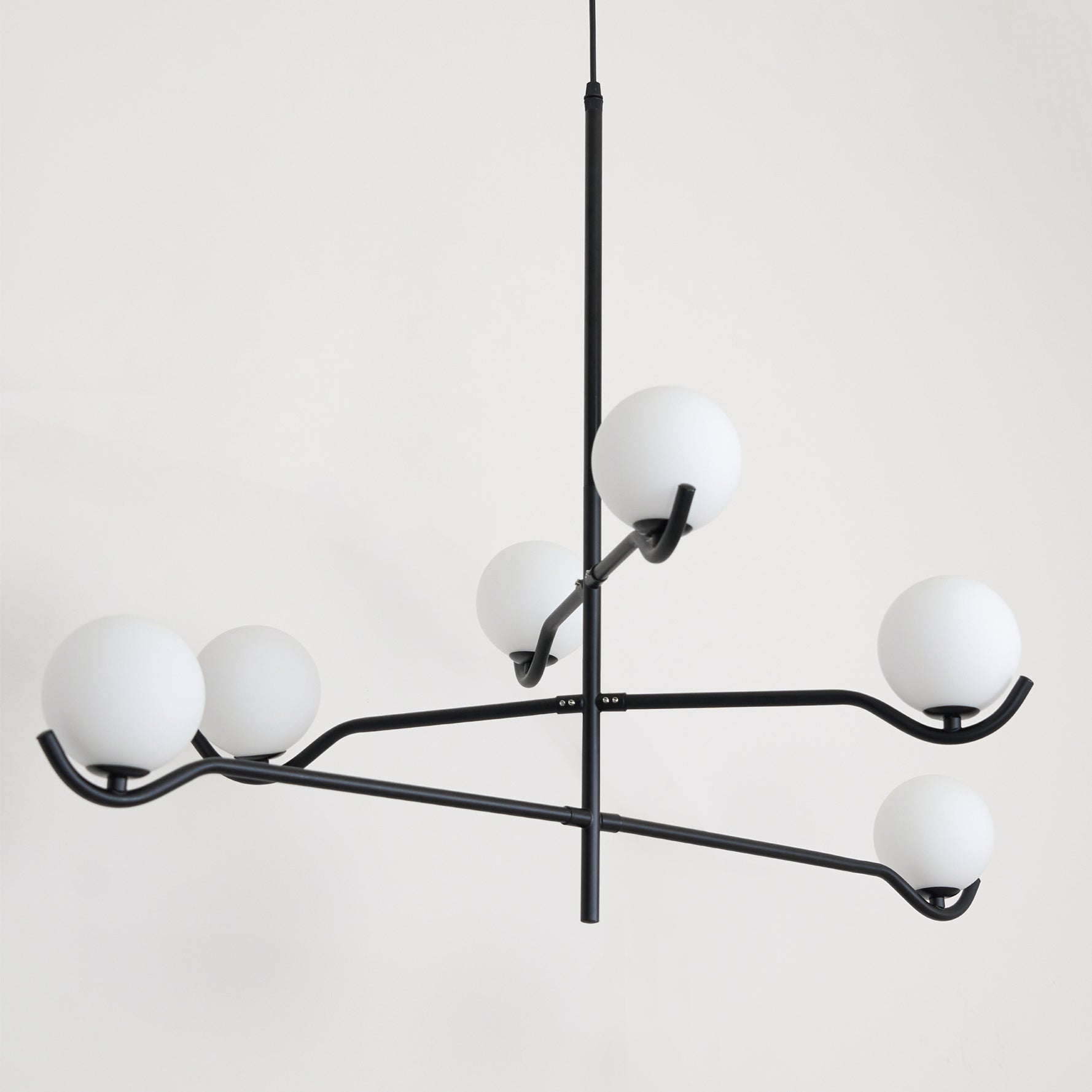 Lustra Suspension en Verre Noir avec Cadre - Neutralighting