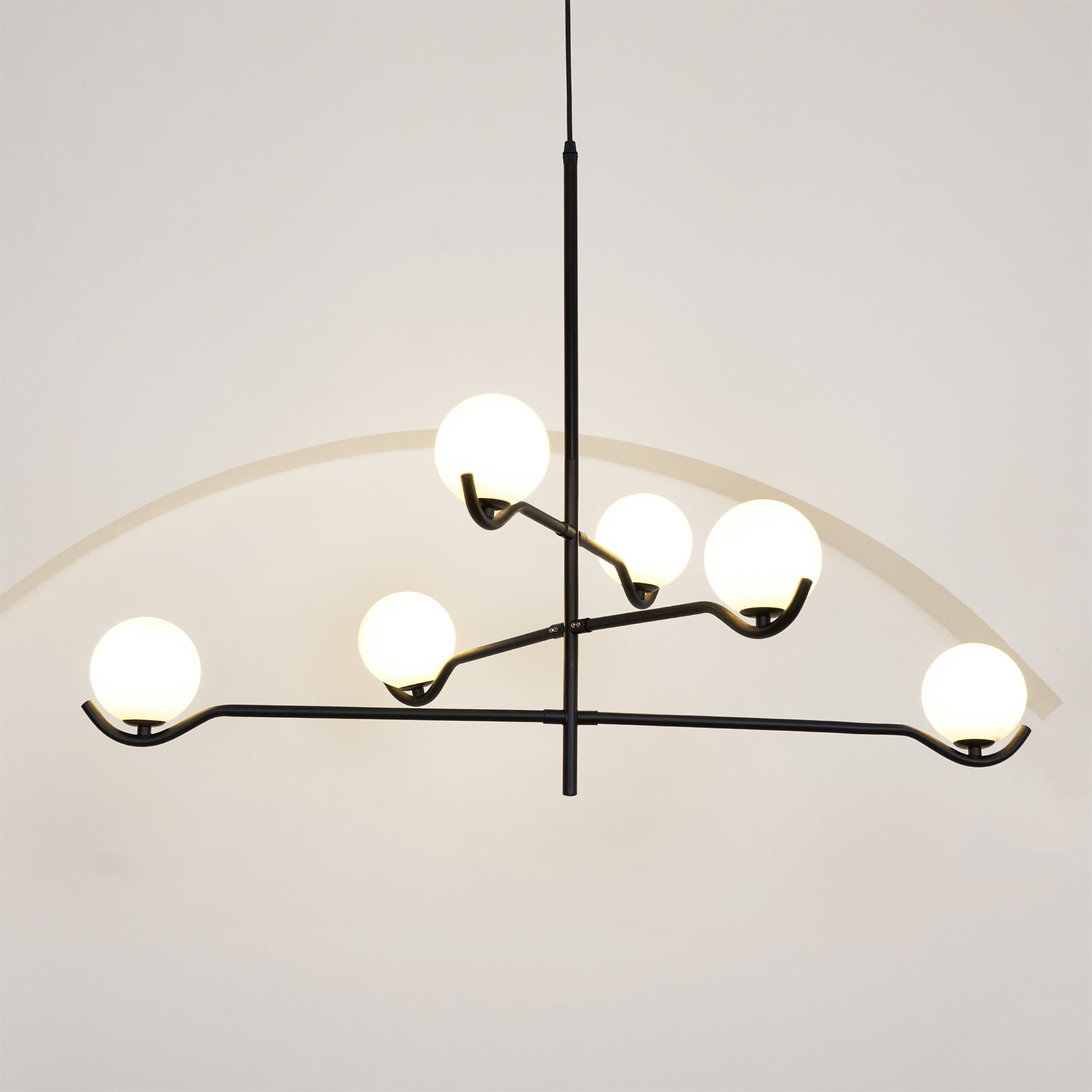 Lustra Suspension en Verre Noir avec Cadre - Neutralighting