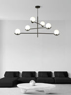Lustra Suspension en Verre Noir avec Cadre - Neutralighting