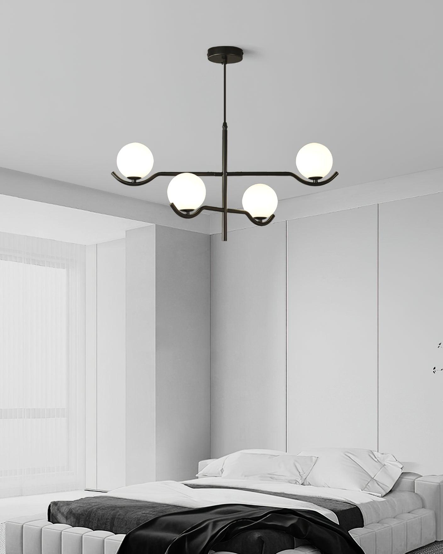 Lustra Suspension en Verre Noir avec Cadre - Neutralighting