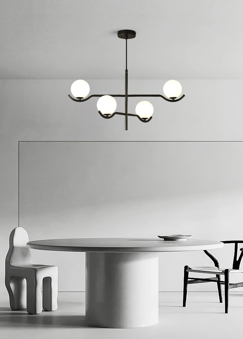 Lustra Suspension en Verre Noir avec Cadre - Neutralighting