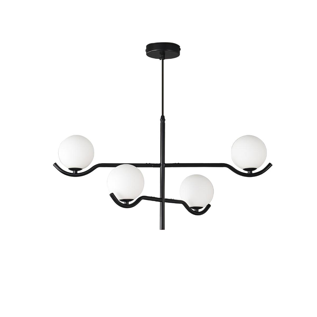 Lustra Suspension en Verre Noir avec Cadre - Neutralighting