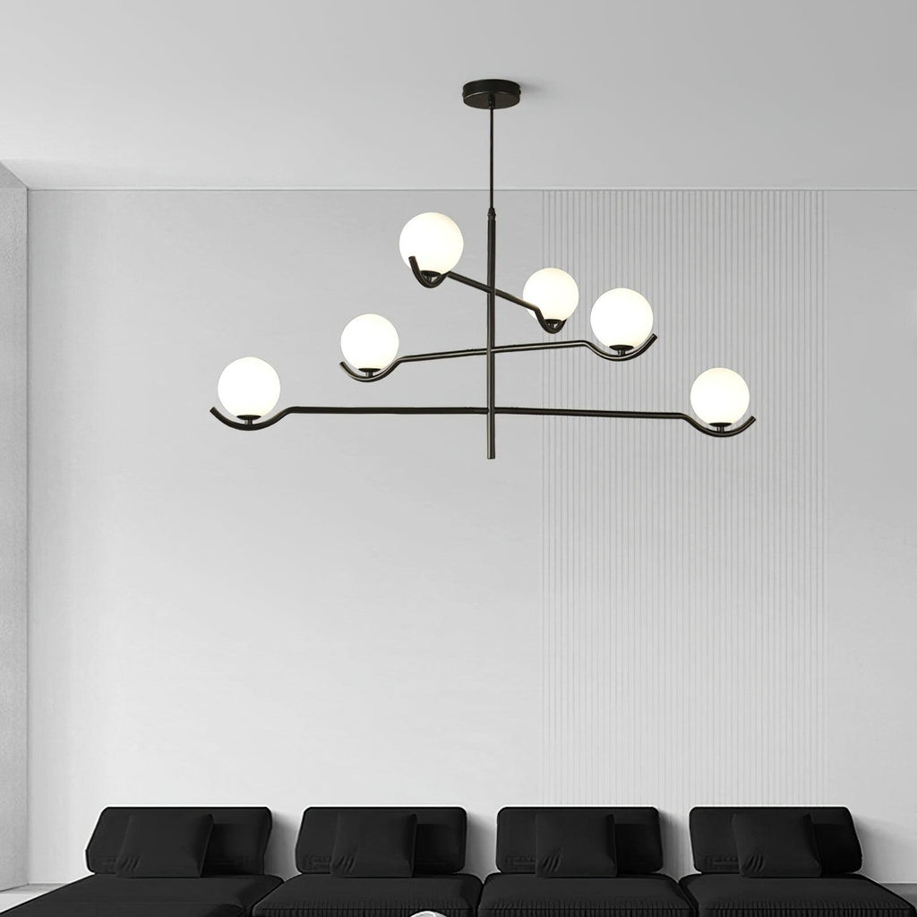 Lustra Suspension en Verre Noir avec Cadre - Neutralighting