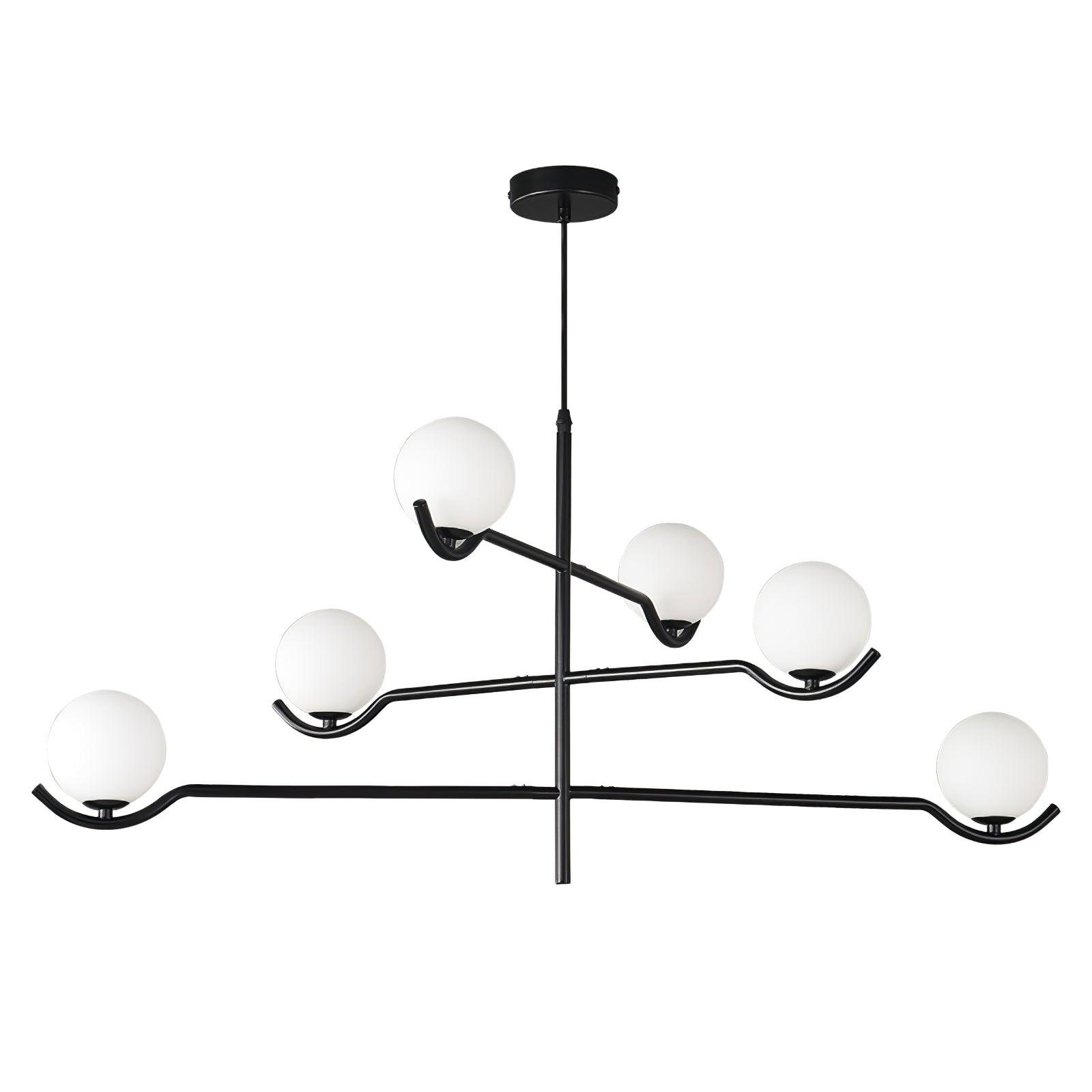 Lustra Suspension en Verre Noir avec Cadre - Neutralighting