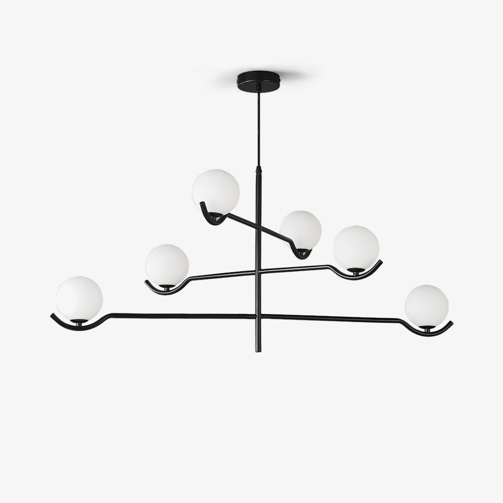 Lustra Suspension en Verre Noir avec Cadre - Neutralighting