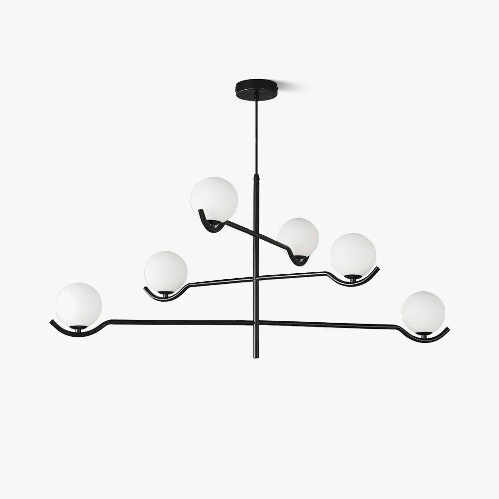 Lustra Suspension en Verre Noir avec Cadre - Neutralighting